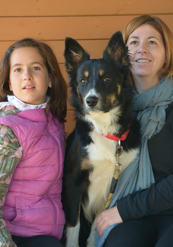 Família amb gos Border Collie.